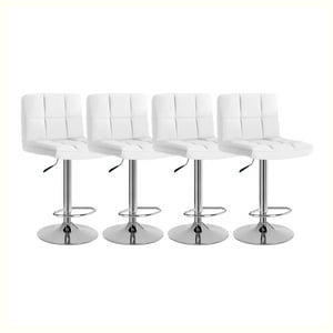 Global Latin - Pack 4 Silla Piso Bar Taburete Con Respaldo Cuadrado