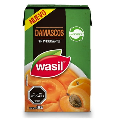 Damascos En Mitades Drenado 220 G - Neto 500 G Wasil