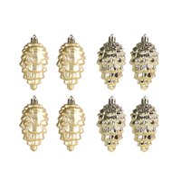 Magideal - 8 Colgantes Navideños Con Forma De Piña, Colgantes Para De Navidad, Mini Bolas Navideñas, Decoración Navideña Para El Festival De Otoño, Accesor Oro Un