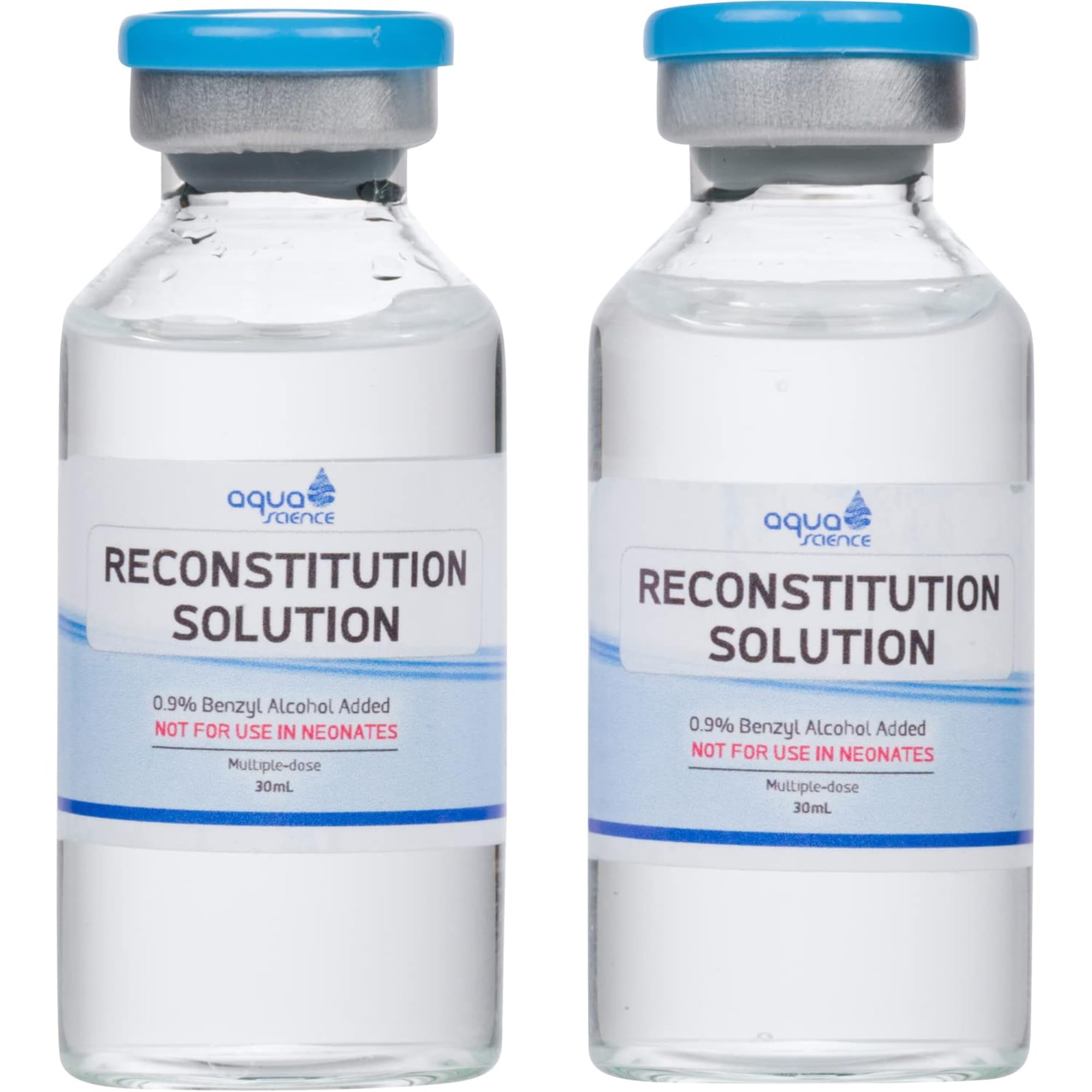 Solución De Reconstitución Aqua Science, Frascos De Vidrio De 30 Ml X 2 Pulgadas