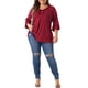 thumbnail image 2 of Agnes Orinda Talla Grande para Mujer Escuela Universidad Volante Manga 3/4 Cuello en V Negocio Elegante Casual Blusa Vestido 3X Burdeos, 2 of 6