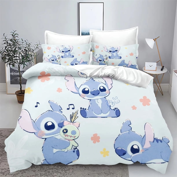 Cartoon Stitch Print 3 Piece Pillowcase Duvet Cover Home Bedding Set Kids Adult Double Bed Full size can be customized Bed Sheets