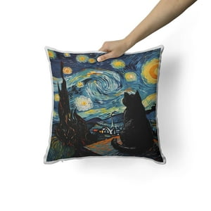 Creango - Cojin Decorativo Gato Noche Estrellada