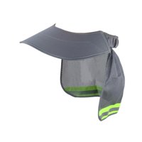 Ioensy - Casco De Seguridad Con Ala Ancha, Parasol, Transpirable, Para Actividades Al Aire Libre, Protector De Cuello, Color Gris