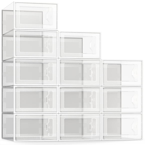 Caja Organizadora de Zapatos SEE SPRING Grande Paquete de 12 Plástico Transparente