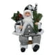 thumbnail image 2 of Figura Navideña de Muñeco de Papá Noel con Decoración de Estatuilla de Bolsa de Regalo para Vacaciones en Interiores , Gris, 20cmx18cmx35cm, 2 of 5