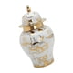 thumbnail image 2 of Florero Templo Tarro Almacenamiento Cerámica Ginger Jar Oro Grano 7x7x13in, 2 of 5