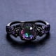 thumbnail image 1 of 1pc Trendy Black Zirconium Ring For Unisex, Punk Black Ring With Purple Rhinestones, 1 of 3