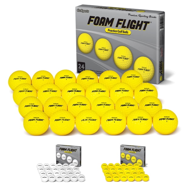 Pelotas de golf de espuma GoSports para práctica, vuelo limitado, paquete de 24, amarillas