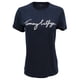 thumbnail image 1 of Camiseta Tommy Hilfiger para mujer con cuello redondo, color azul marino, talla M, 1 of 3