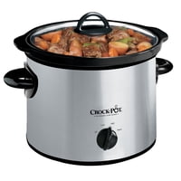 Olla De Cocción Lenta Manual Crock Pot 3 Cuartos Acero Inoxidable Negro