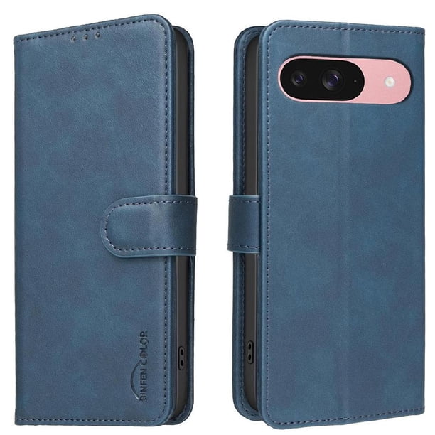 Funda Billetera para Google Pixel 9 pro XL Protección RFID y Soporte Ajustable Azul