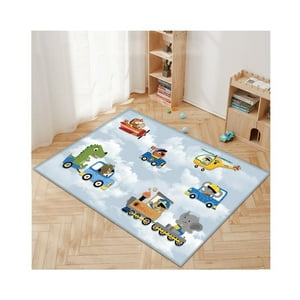 Kivara - Alfombra Infantil Transportes 80X120 Cm Tapete Dormitorio