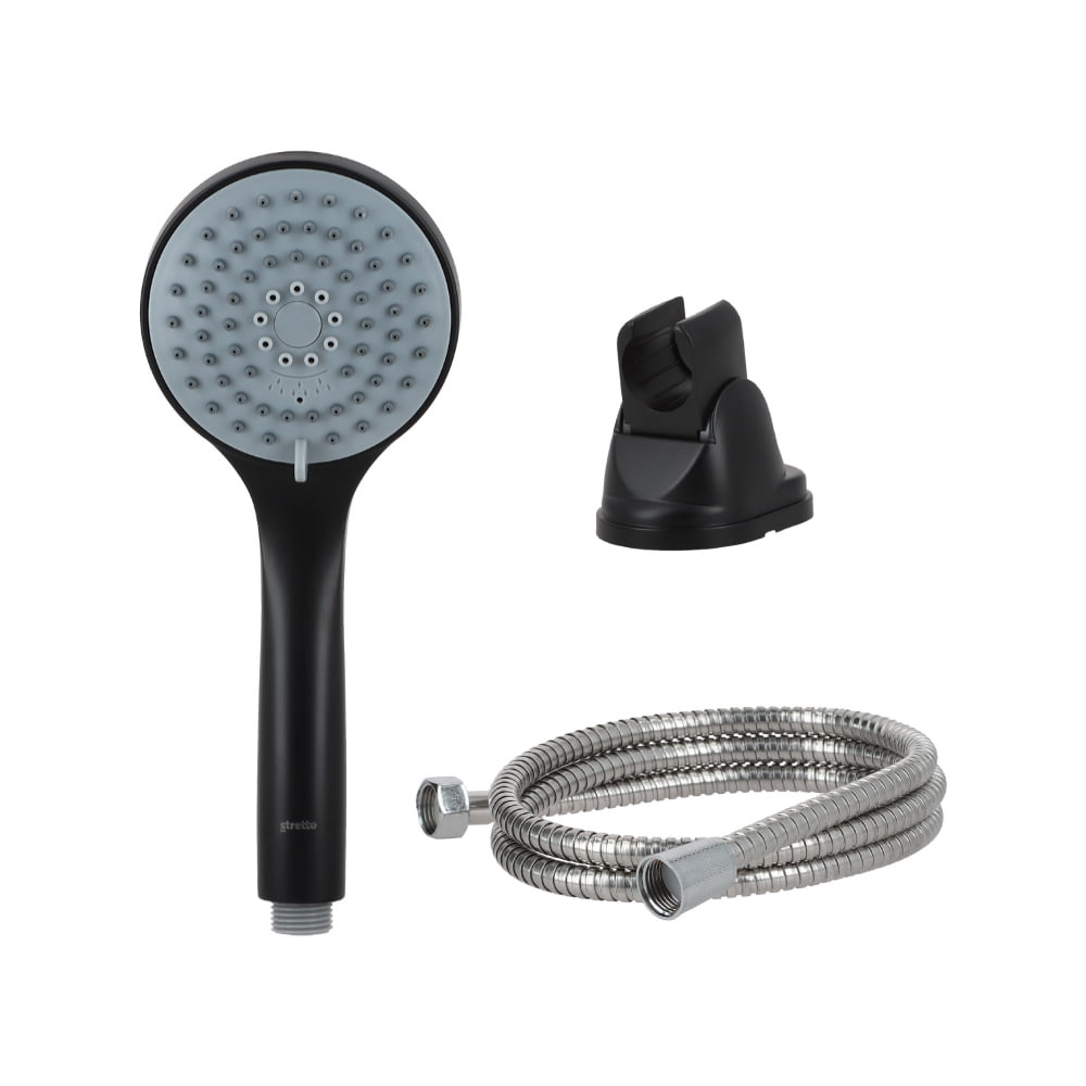Stretto - Juego De Ducha Cascia Negro Mate