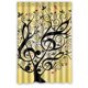 thumbnail image 1 of Cortina de ducha con diseño de árbol y notas musicales, con ganchos, tamaño 48 x 72 pulgadas, 1 of 3