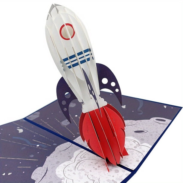 Make Any Occasion Special with a 3D Rocket Spaceship Pop Up Card - Perfect for Kids, Graduations, Birthdays, and More!