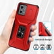 thumbnail image 4 of Funda Armada para Motorola Moto G 2023 5G con Tapa Deslizante y Soporte Magnético Giratorio Rojo, 4 of 5