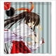 thumbnail image 1 of Cortina de ducha de chica de anime con pelo largo y castaño, juego de cortina de baño con ganchos, tamaño 66 x 72 pulgadas, 1 of 3