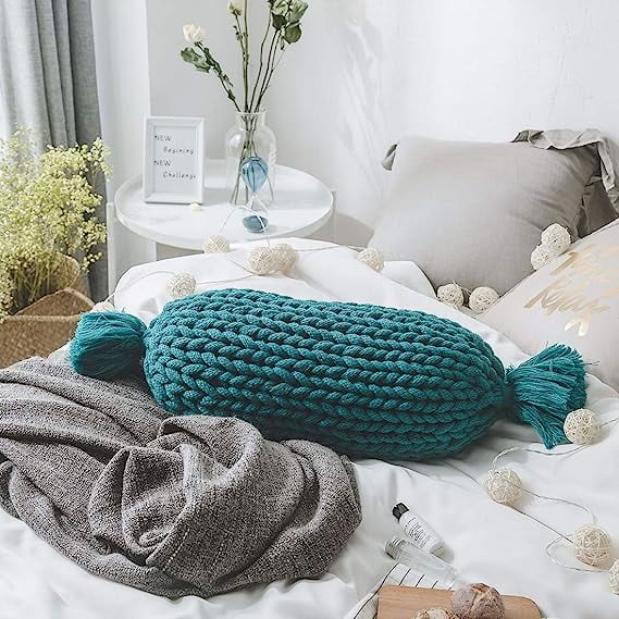 Xmhytop Juego De 1 Fundas De Almohada Bohemias, 50*30cm, Tejidas A Mano Con Textura, Decorativas Para Sofá, Recámara, Sala, Contiene Relleno, Estilo C, Verde