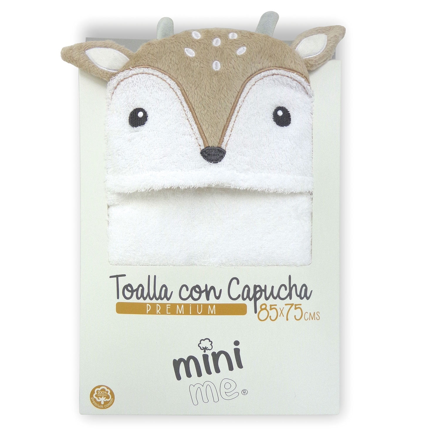 Mini Me - Toalla Premium Para Bebé Blanco (venado)