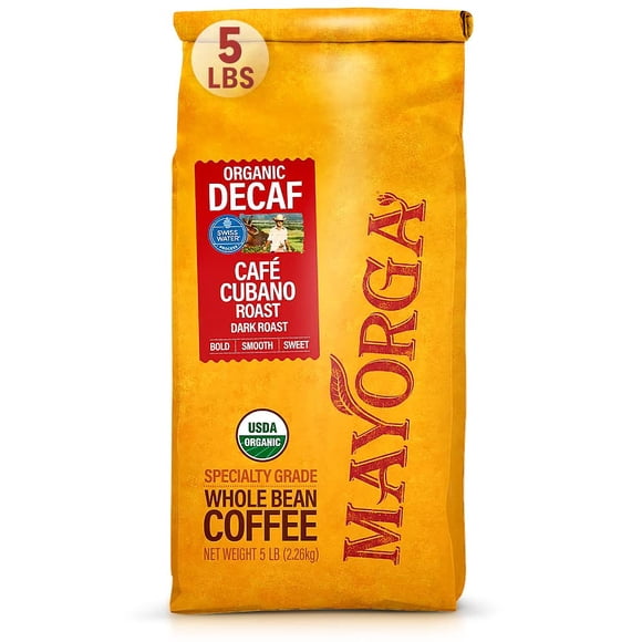 Café Mayorga Descafeinado Tostado Oscuro 2,3 kg Grano Entero Orgánico