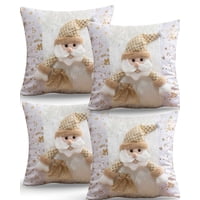 Genérico - Set De 4 Fundas De Cojin Para Navidad 3D B16