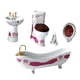 thumbnail image 2 of Juego De Baño De Accesorios Para Casa De Muñecas De 5 Piezas Para Decoración De Habitación Blanco Y Rojo, 2 of 5