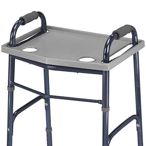 Bandeja Walker Tray DMI Walker con portavasos, color gris