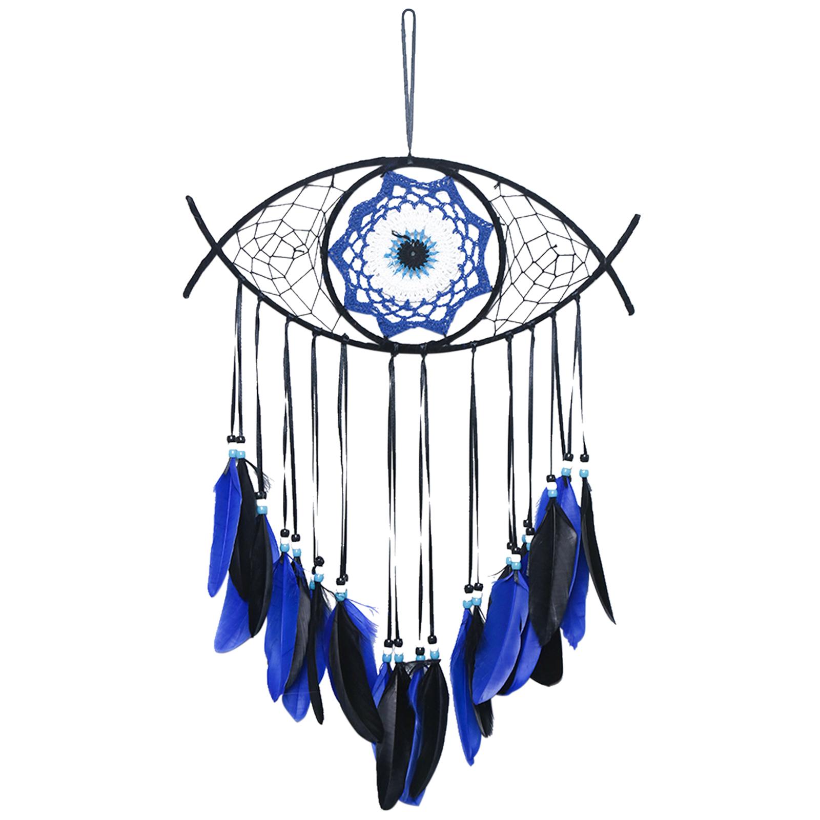 Bothyi - Atrapasueños De Mal De Ojo Hecho A Mano Para La Decoración De La Sala De Estar De La Oficina Azul Negro