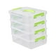 thumbnail image 1 of Caja De Almacenamiento Apilable, Estuche Organizador De Cosméticos Para Sala De Juegos, Encimera, Oficina, Mango Verde, 1 of 3