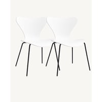 Habita2 Chile - Set 2 Sillas Jlove Pp Black - Blanco