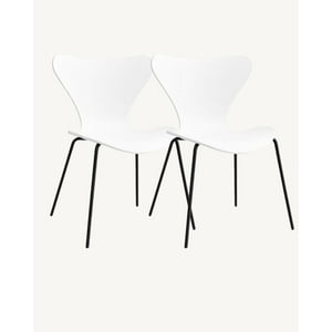 Habita2 Chile - Set 2 Sillas Jlove Pp Black - Blanco