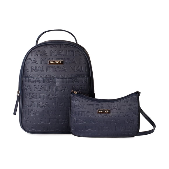 Pack Nautica Mochila Queen + Cartera Lady azul