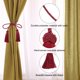 thumbnail image 4 of Uxcell Sujetadores de Cortina con Borlas, Sujetadores de Cortina con Borlas para el Hogar Rojo 2 paquetes, 4 of 6