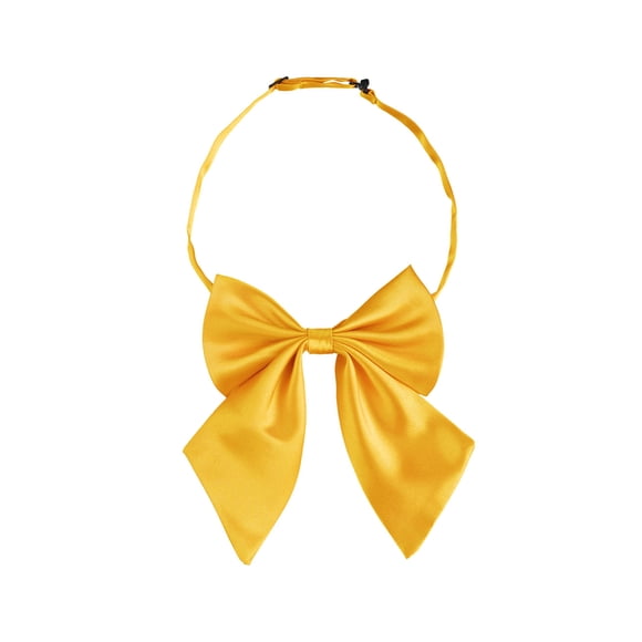 INSPIRE CHIC Pajarita Ajustable Sólida Pre-Anudada para Mujer con Correa de Cuello Amarilla 13*16cm/5.12"*6.30"