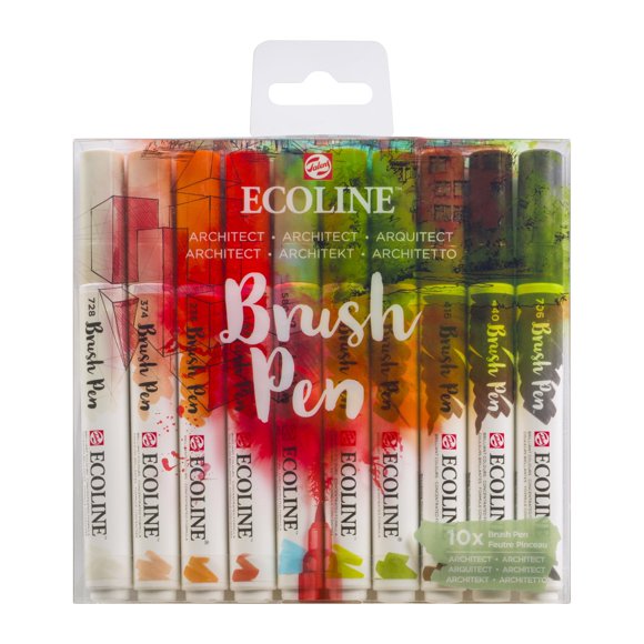 Pluma de marcaje Ecoline - Set de 10 plumas de pincel para arquitectos