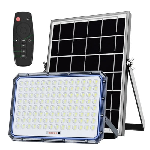 Foco Reflector Solar LED 3000W Exterior + Panel Solar + Control Remoto IP67