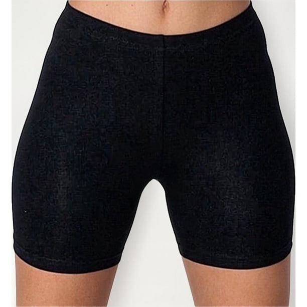 Calzas Cortas Femeninas Tipo Short , Calzas Cómodas Negro Liso Estandar