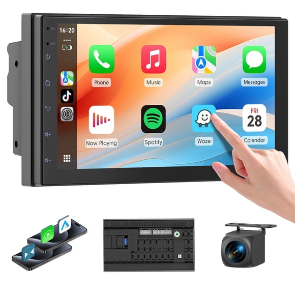 Estéreo para Auto Haudio 7" Doble Din con CarPlay y Android inalámbricos