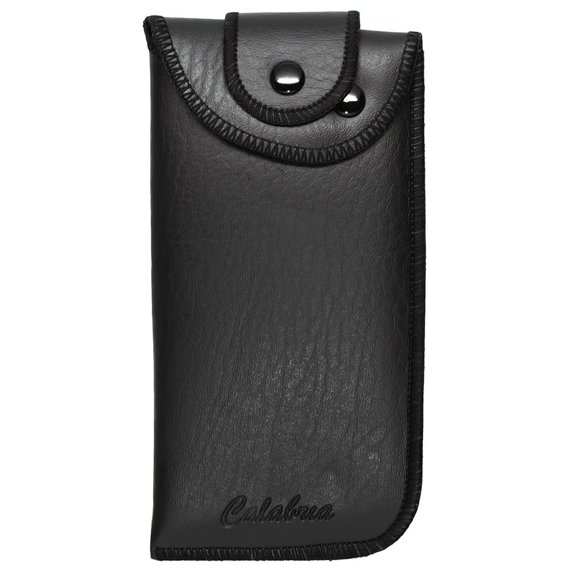 Estuche para Anteojos Calabria Vertical con Broche y Lazo para Cinturón en PU Negro