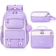 thumbnail image 1 of Set de mochilas Fimibuke para niñas, impermeable, con lonchera, color morado, 1 of 3