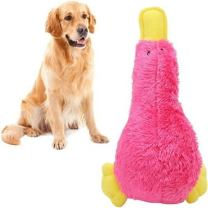 Veatool - Juguete De Felpa Con Forma De Pato, Interactivo, Emite Sonidos, Limpia Los Dientes, Masticable, Para Mascotas (Rojo)