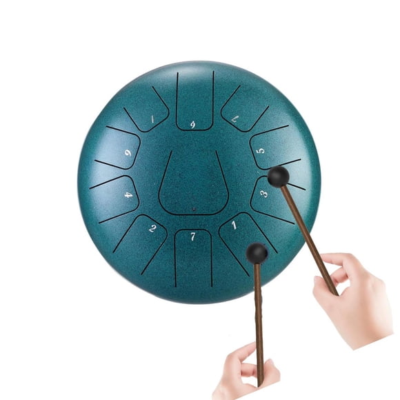 Tambor Lengua De Acero Meditación Yoga 6” 11 Tonos Verde