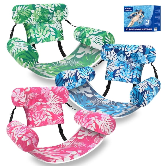 Sillas inflables ajustables para piscina Nyrveua, paquete de 3