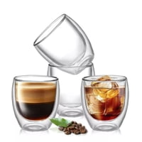 Genérico - Set 2 Taza De Doble Cubierta De Vidrio 80 Ml