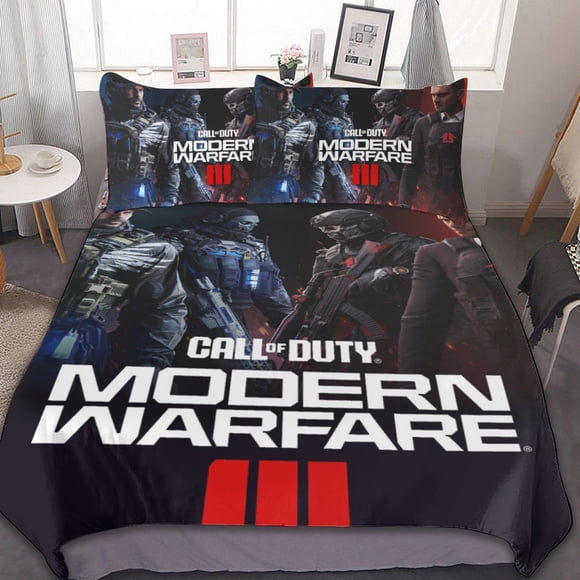 Call Of Duty Modern Warfare 3-Piece Bedding Set Duvet Cover Set Soft Warm And Comfortable Soft Bed Set with 1 Duvet Cover And 2 Pillowcases for Bedroom