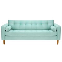 Bodevir - Sofa Retro 3Cg Felpa 04 Verde Agua