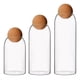 thumbnail image 2 of Pack 3 Botellas Frasco Vidrio De Corcho Transparente Deco, 2 of 4