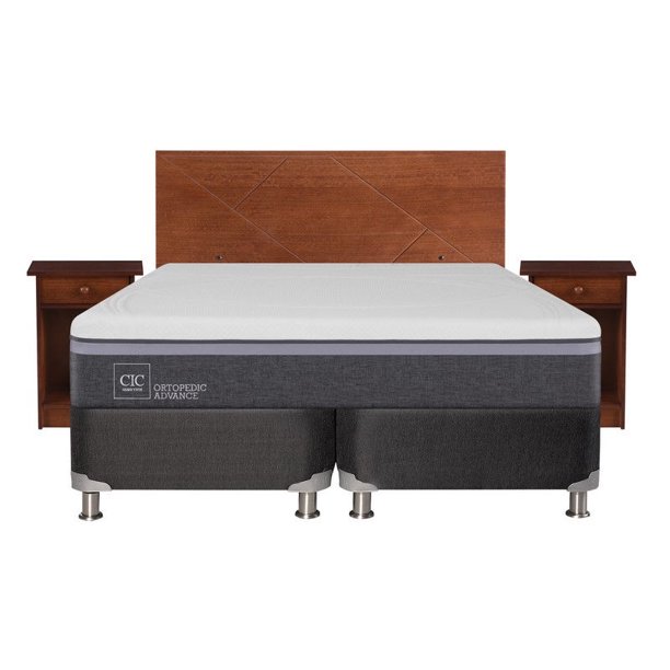 Cama Box Spring Ortopedic Advance B5 2 Plazas Bd + Set Villarrica