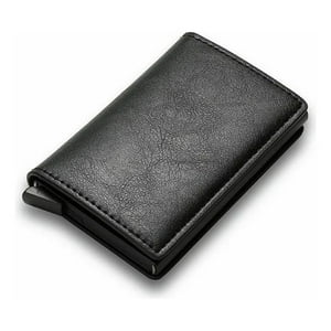 Genérica - Billetera Porta Tarjetas Con Proteccion Anti Robo Rfid Pu Negro